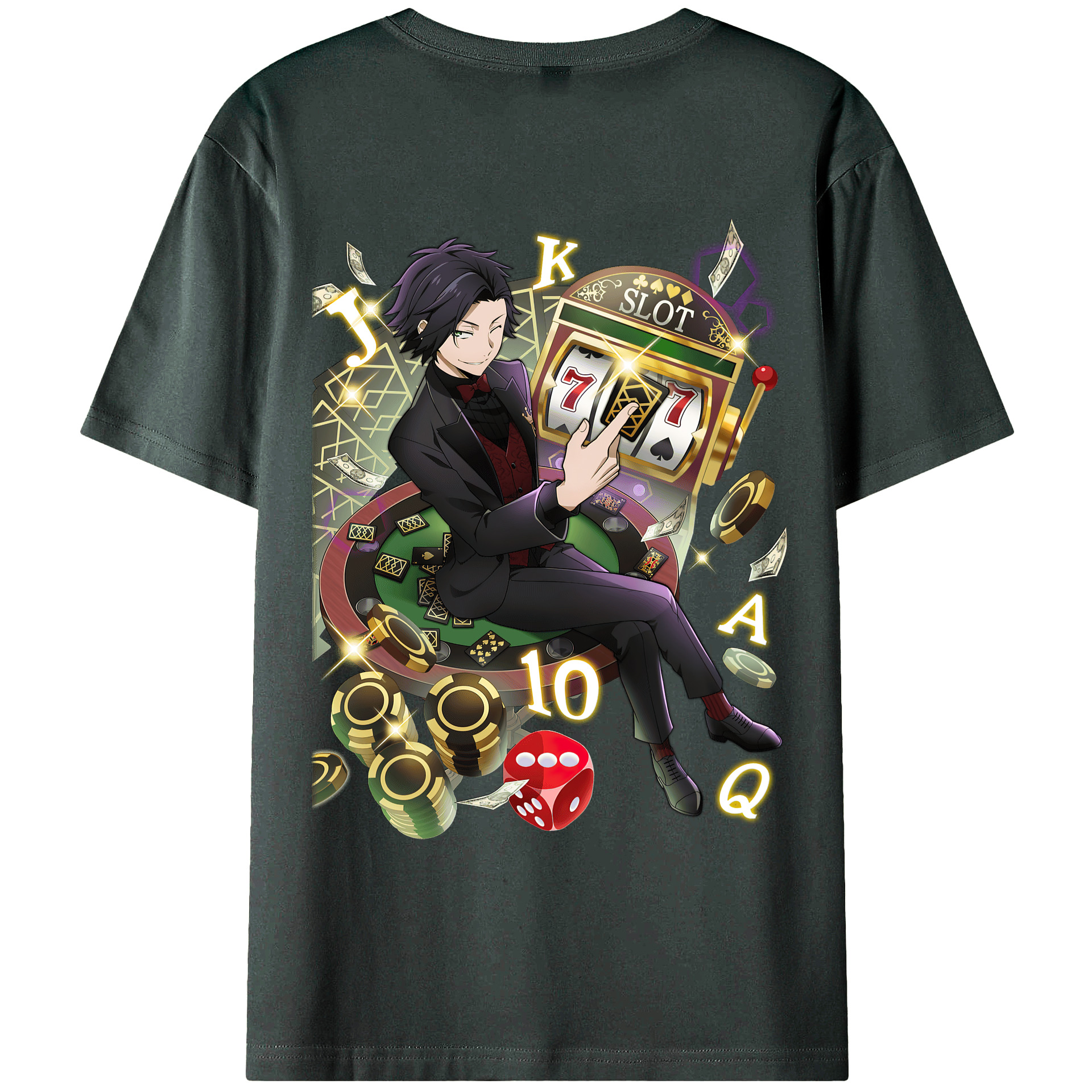 （画像用） 文豪ストレイドッグス Bungo Stray Dogs 綿100％ メンズ半袖Tシャツ（バックプリント） 通気性